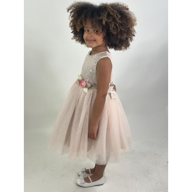 Robe enfant beige Shirel mariage et cérémonie