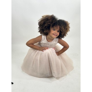 Robe enfant beige Shirel mariage et cérémonie