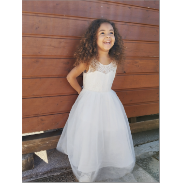 Robe enfant blanche longue Annaelle