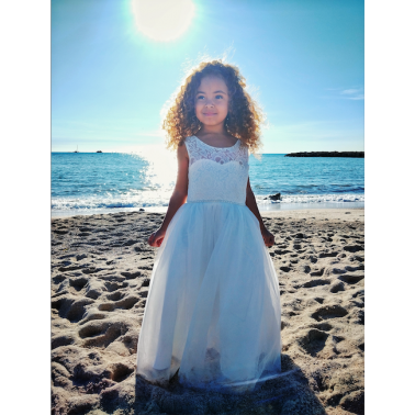 Robe enfant blanche longue Annaelle