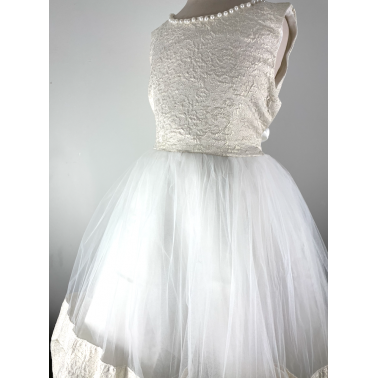 Robe enfant mariage Portance blanc et doré
