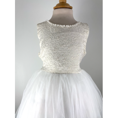 Robe enfant mariage Portance blanc et doré