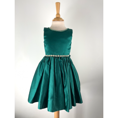 Robe enfant Vert Valentina satin