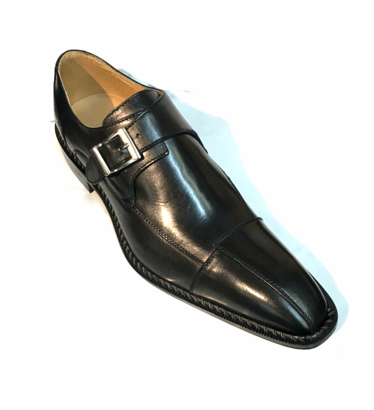 Homme Noir Carré frontale sur chaussures en cuir pu smart casual design italien 